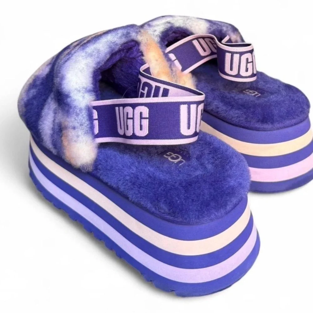 UGG Women's Disco Marble Slide sandals  Violet Night color. size 8 EUC